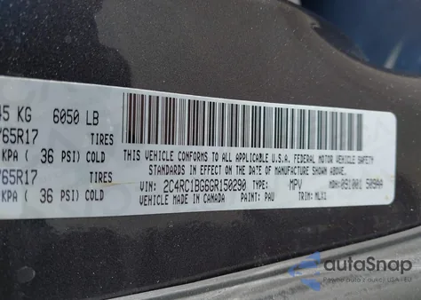 2016 Chrysler Town & Country Touring from USA, damaged, VIN 2C4RC1BG6GR150290